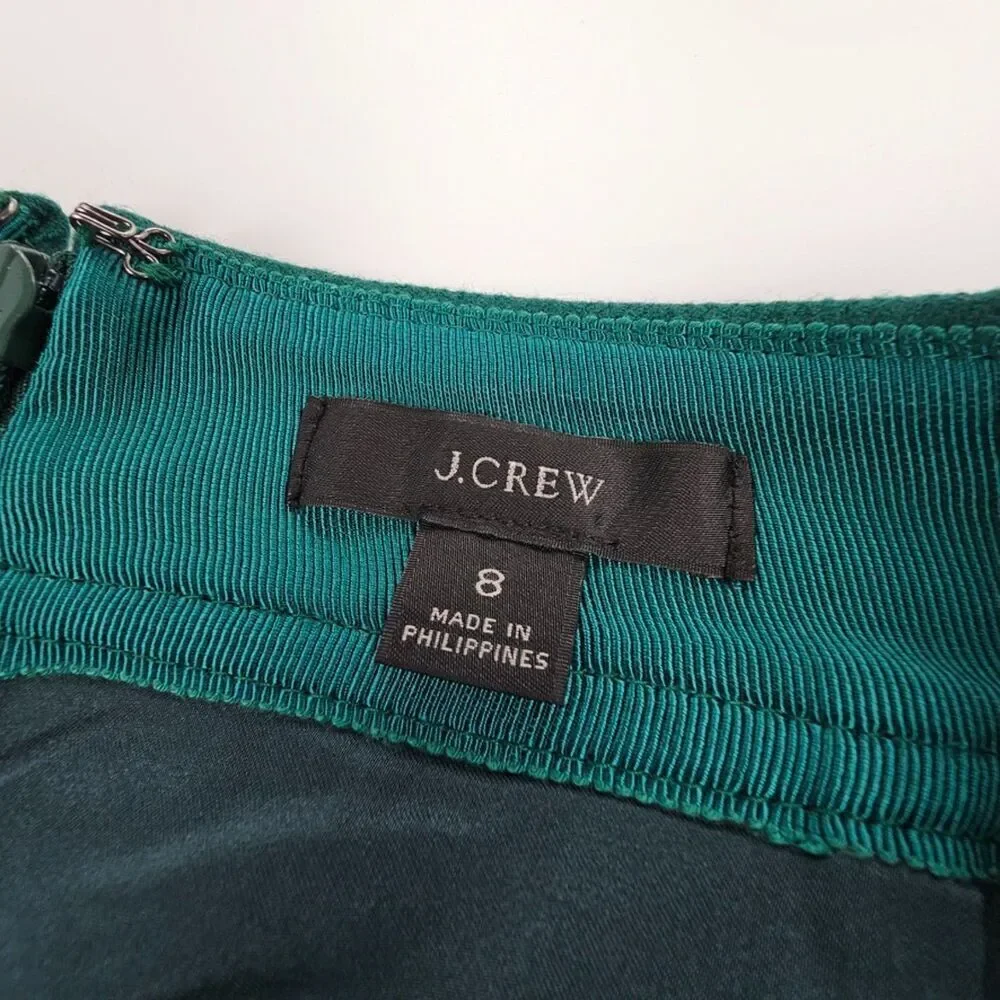 NEW JCrew 100% Wool Patch pocket Mini Skirt Old Money Quiet Luxury Emerald Green